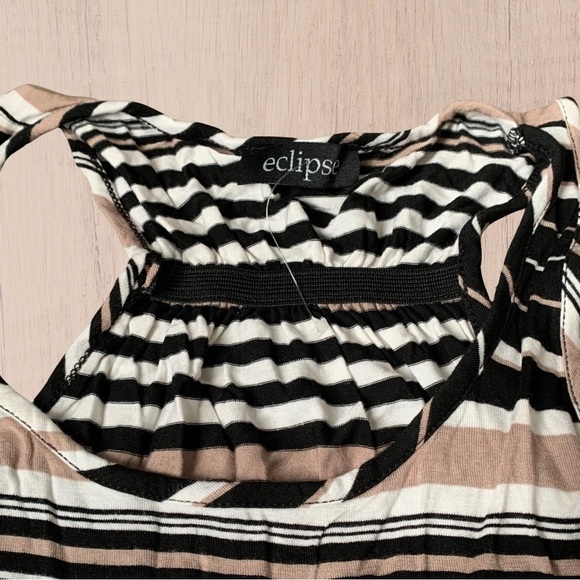 NWOT Netural Print Maxi Dress Spring Brown Stripe XSMALL - Picture 7 of 10